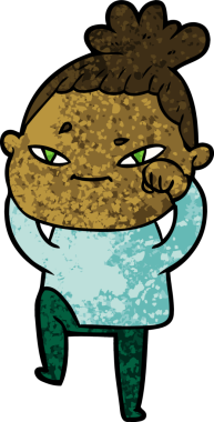 Bir insan tarafından çizilmiş karikatür kadın.