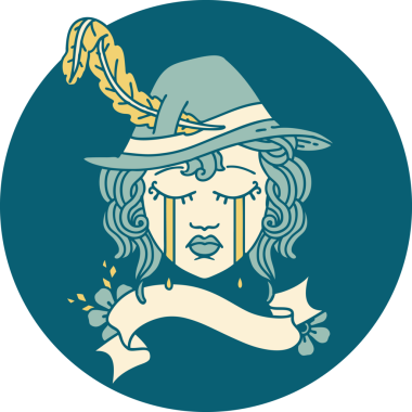 Retro Dövme Tarzı İnsan Ozan Karakteri Yüzü Bir İnsan Tarafından Çizildi