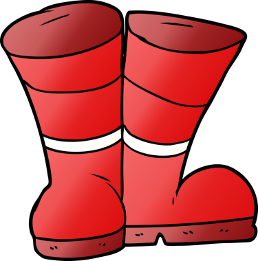 Wellington çizmeleri bir insan tarafından çizilmiş.