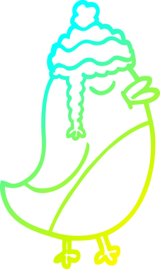 Soğuk gradyan çizgisi bir insan tarafından çizilmiş bir çizgi noel robininin çizimi.