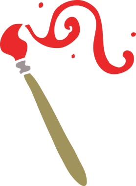 Bir insan tarafından çizilmiş karalama boya fırçası.