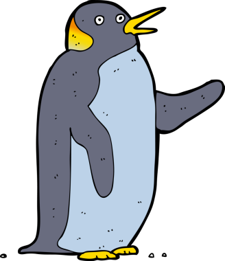 Bir insan tarafından çizilmiş penguen çizimi.