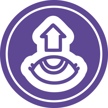 göz, bir insan tarafından çizilmiş simgeye bakıyor