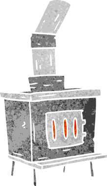 Bir insan tarafından çizilmiş eski bir karikatür ev fırınının karalaması