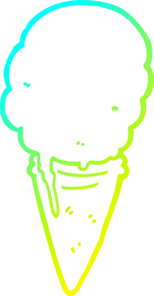 Bir insan tarafından çizilmiş dondurmanın soğuk gradyan çizgisi.