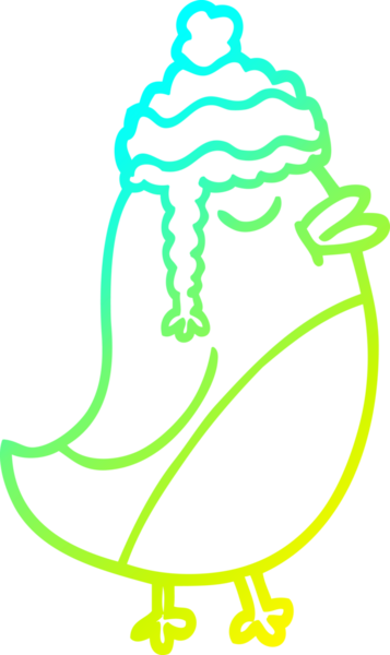 Soğuk gradyan çizgisi bir insan tarafından çizilmiş bir çizgi noel robininin çizimi.