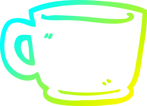 Bir insanın çizdiği çay fincanının soğuk gradyan çizgisi.