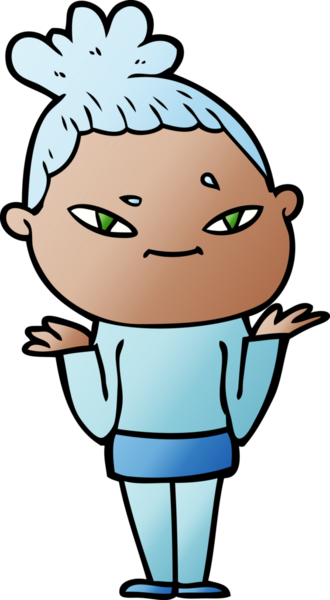 Bir insan tarafından çizilmiş karikatür kadın.