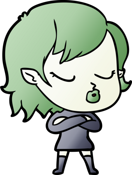 Bir insan tarafından çizilmiş şirin vampir kız çizgi filmi.