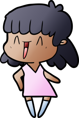 Bir insan tarafından çizilmiş karikatür kadın.