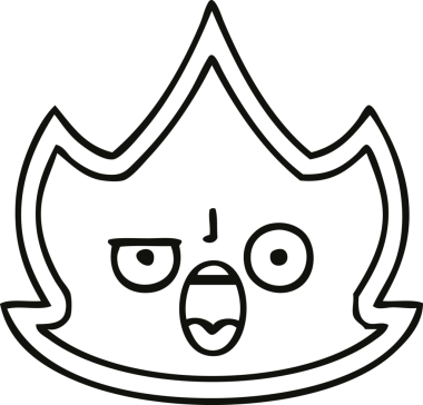 Bir insan tarafından çizilmiş bir ateşin çizgi çizimi