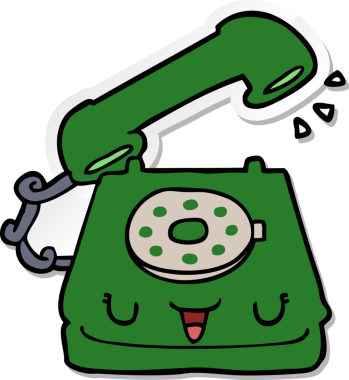 Bir insan tarafından çizilmiş şirin bir çizgi film telefonunun sıkıntılı çıkartması.