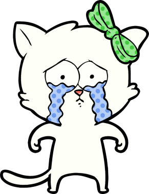 Bir insan tarafından çizilmiş çizgi film kedisi.