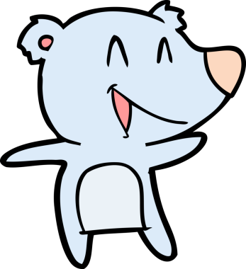 Bir insan tarafından çizilmiş gülen ayı çizgi filmi.