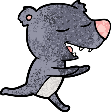 Bir insan tarafından çizilmiş çizgi film ayısı.