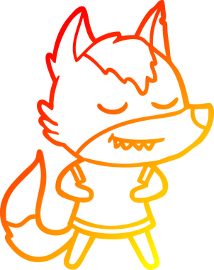 Bir insan tarafından çizilmiş dost canlısı bir kurt kız çizimi.