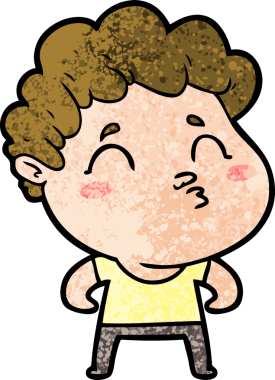 Çizgi film adamı somurtuyor Bir insan tarafından çizilmiş