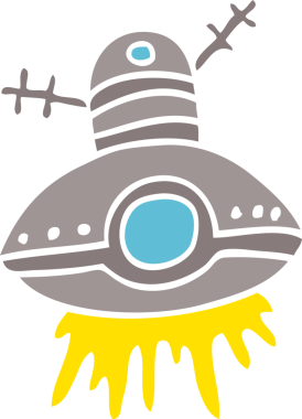 Bir insan tarafından çizilmiş uzaylı uzay gemisini karala