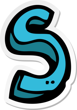 Bir insan tarafından çizilmiş bir karikatür etiketi.