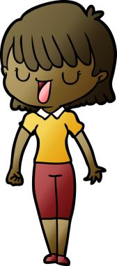 Bir insan tarafından çizilmiş karikatür kadın.