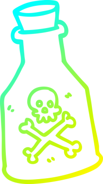 Bir insan tarafından çizilmiş bir karikatür zehirinin soğuk gradyan çizimi