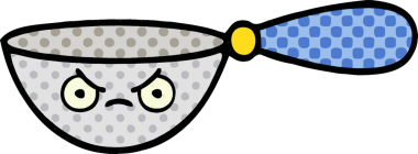 Bir insan tarafından çizilmiş bir kaşık çizgi romanı.