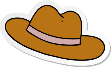 Bir insan tarafından çizilmiş bir şapkanın el çizimi karikatürü.