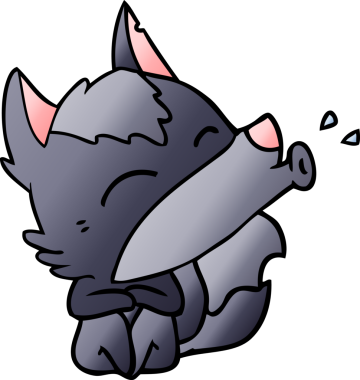 Bir insan tarafından çizilmiş uluyan kurt çizgi filmi.