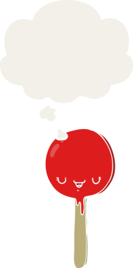 insan tarafından çizilmiş düşünce baloncuklu çizgi film şeker lolipopu.