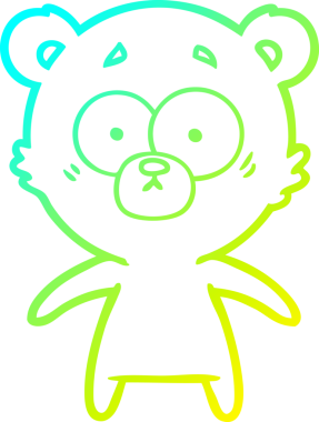 Bir insan tarafından çizilmiş kaygılı ayı karikatürünün soğuk gradyan çizimi