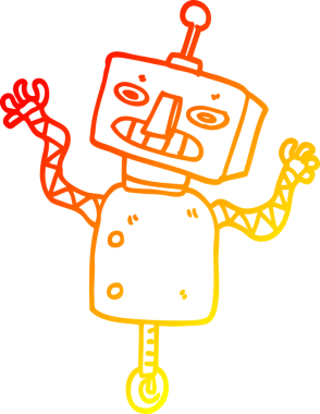 Bir insan tarafından çizilen tekerlek üzerindeki çizgi robotun sıcak gradyan çizgisi