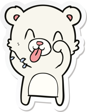 Bir insan tarafından çizilmiş kaba bir kutup ayısının çıkartması.