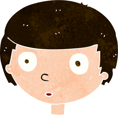 Bir insan tarafından çizilmiş meraklı bir çocuk.