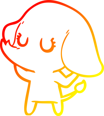 Bir insan tarafından çizilmiş şirin bir fil çizimi.