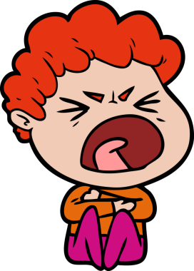 Bir insan tarafından çizilmiş öfkeli bir adam.