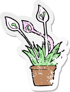 Bir insan tarafından çizilmiş bir orkide çizgi filminin gerilimli yapıştırması.