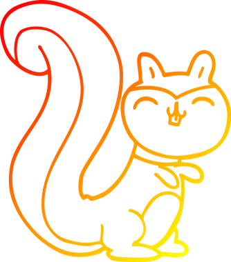 Bir insan tarafından çizilmiş mutlu bir sincap çizimi.