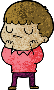 Bir insan tarafından çizilmiş huysuz çocuk çizgi filmi.