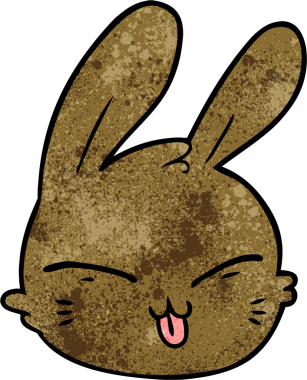 Bir insan tarafından çizilmiş tavşan yüzü.