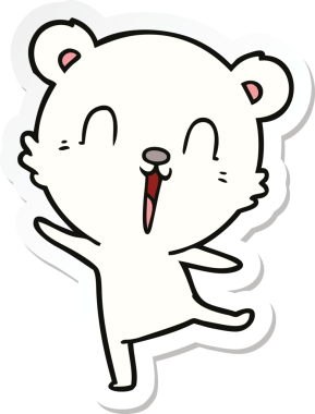 Bir insan tarafından çizilmiş mutlu bir kutup ayısının çıkartması.