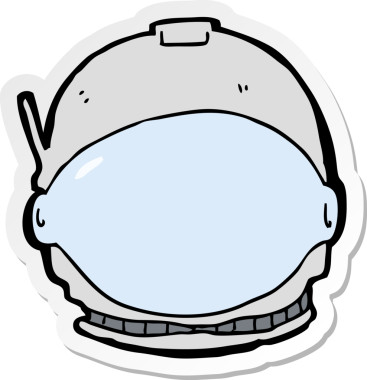 Bir insan tarafından çizilmiş bir astronot suratının çıkartması.