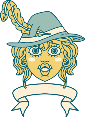 Retro Dövme Biçimi Ozan karakteri Bir insan tarafından çizilmiş afiş