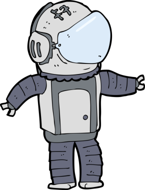 Bir insan tarafından çizilmiş bir astronot.