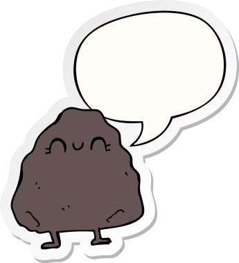 Bir insan tarafından çizilmiş baloncuk çıkartmalı karikatür.