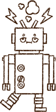 Robot Kömür Bir insan tarafından çizilmiş