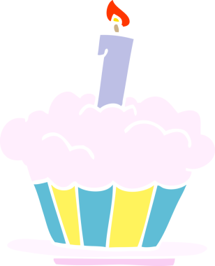 Bir insan tarafından çizilmiş karalama doğum günü pastası.