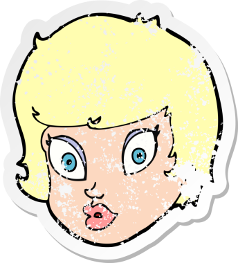 Bir karikatürün gerilimli çıkartması bir insan tarafından çizilmiş kadın yüzünü şaşırttı.