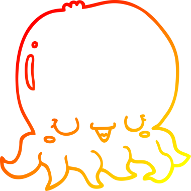 Bir insan tarafından çizilmiş bir denizanasının sıcak çizgi çizimi