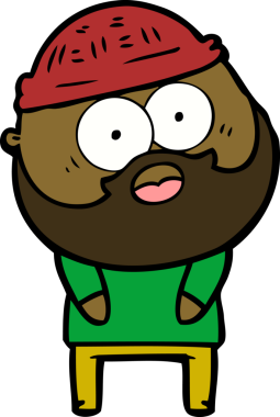 Bir insan tarafından çizilmiş sakallı bir adam.