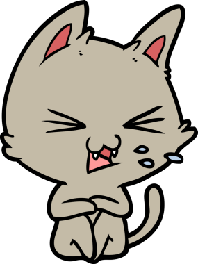 Bir insan tarafından çizilmiş kedi tıslaması.